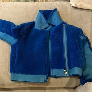 Blue Reversible shearling jacket